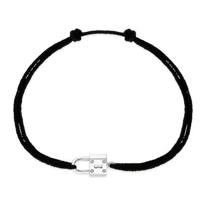 PADLOCK BRACELET ON CORD SMALL MODEL