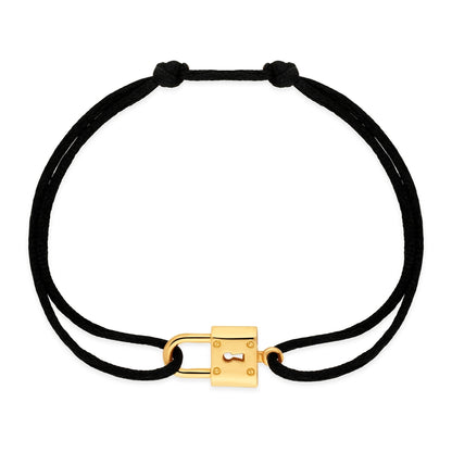 PULSERA CANDADO MODELO MEDIANO EN CORDÓN