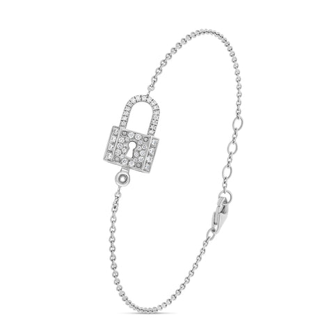 BRACELET CADENAS SUR CHAÎNE PAVÉ