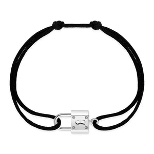 Bracelet Cadenas Grand Modèle sur cordon Or Blanc