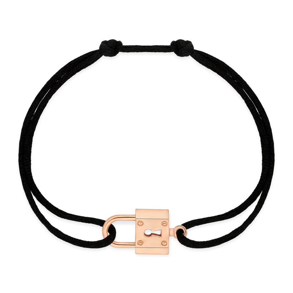 Bracelet Cadenas Grand Modèle sur cordon Or Rose