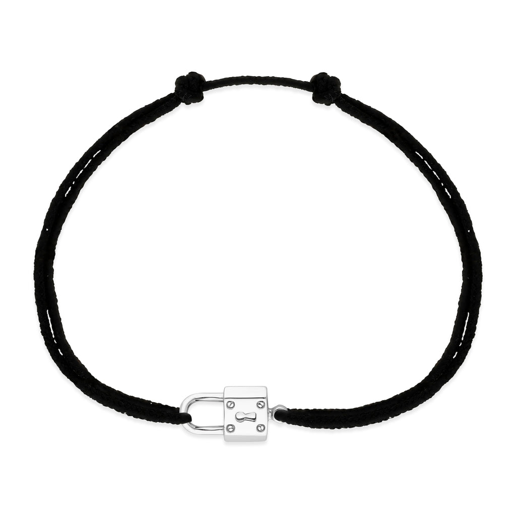 Bracelet mini cadenas sur cordon or blanc