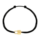 Bracelet mini cadenas sur cordon or jaune