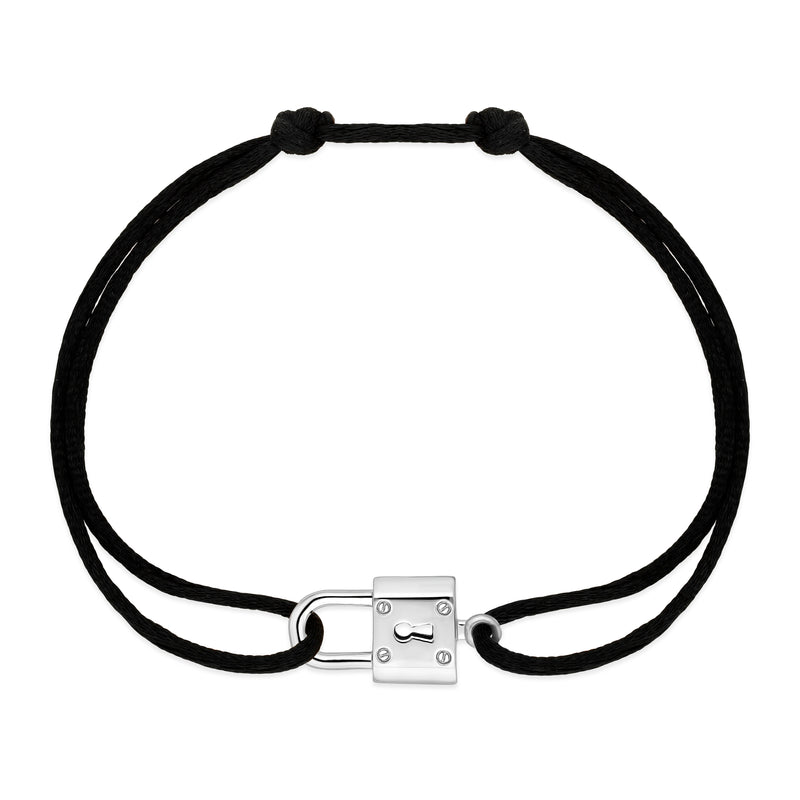 Bracelet Louis Vuitton argent cordon cadenas