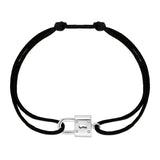 Bracelet Cadenas Moyen Modèle sur cordon Or Blanc