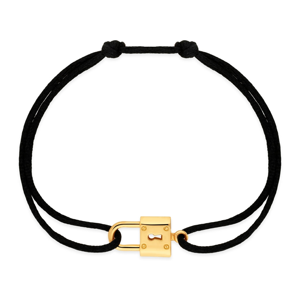 PULSERA CANDADO MODELO MEDIANO EN CORDÓN