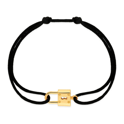 PULSERA CANDADO MODELO MEDIANO EN CORDÓN