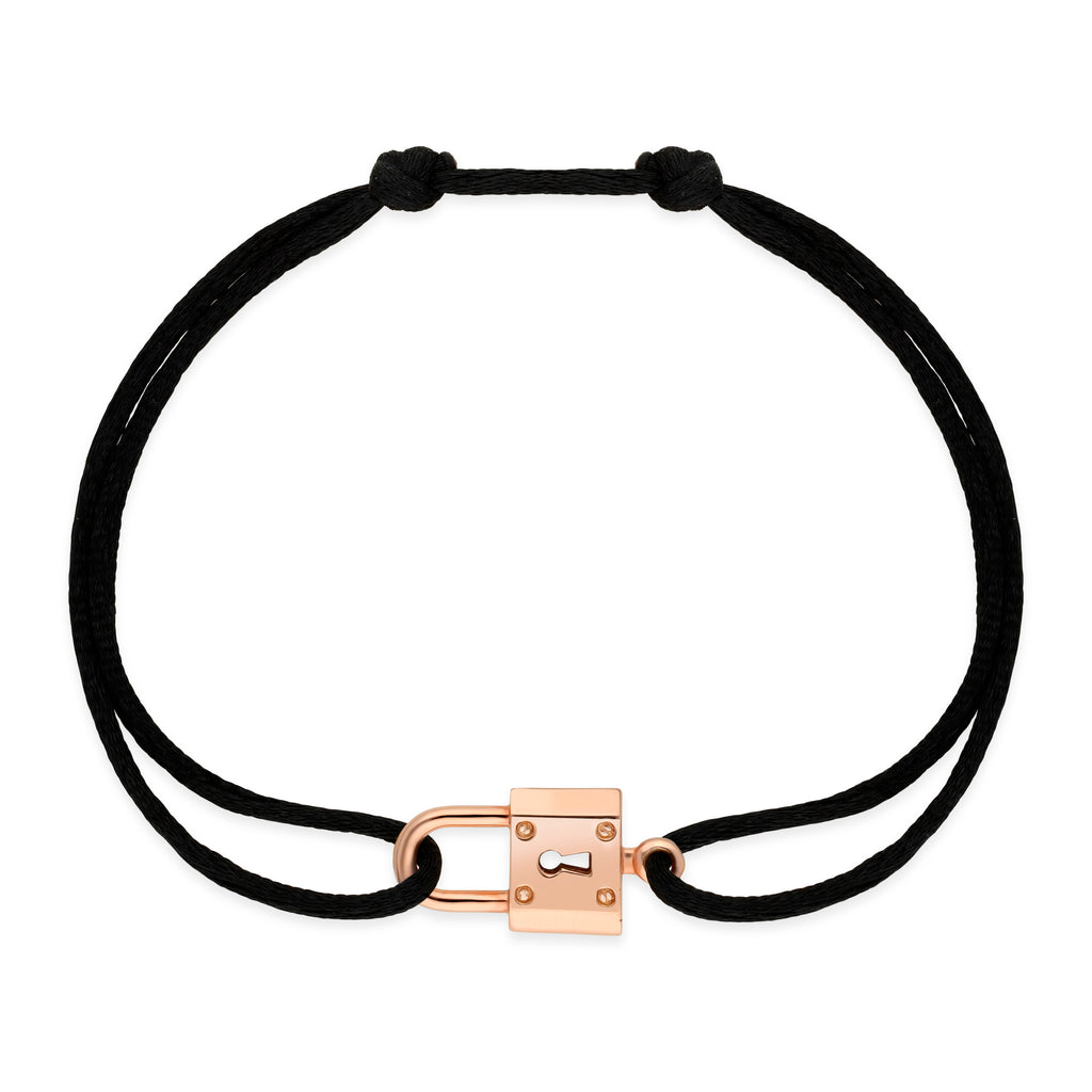 Bracelet Cadenas Moyen modèle sur cordon                  Or Rose