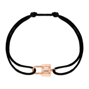 Bracelet Cadenas Moyen modèle sur cordon                  Or Rose